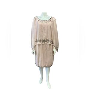 JKara Dress NWT Pink/Silver Beads Size 22W Mini